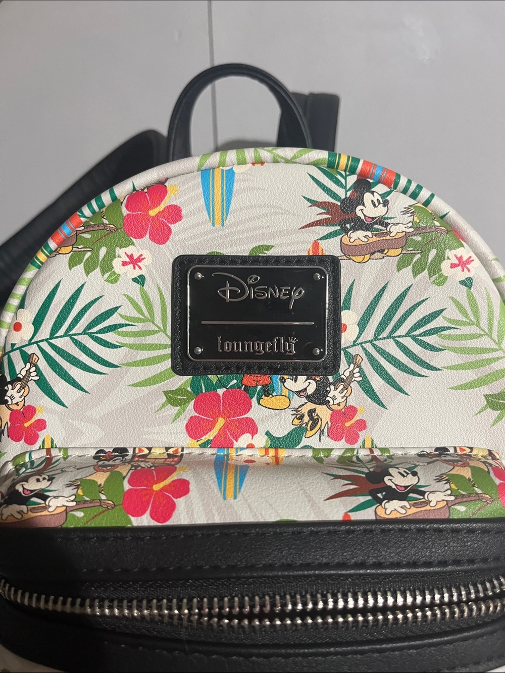 Loungefly White Tropical Mickey Surf Mini Backpack - Picture 4 of 11